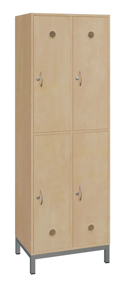 SBS-2222 šatní skříň 4-boxová, 1800x600x400 mm, kovové nohy, bříza irská